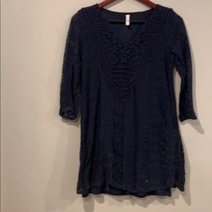3/4 sleeved knit mini dress
